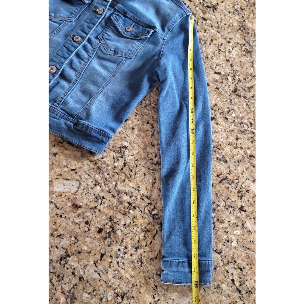 Wax Jean Y2K Denim Jean Jacket Junior Size Small Cropped Trucker Jacket EUC - Picture 11 of 12
